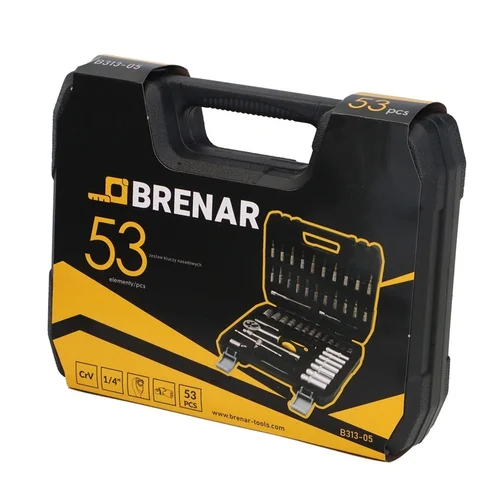 BRENAR B313-05 galvučių rinkinys 53 vnt. 1/4" 6-kampės CR-V image 2