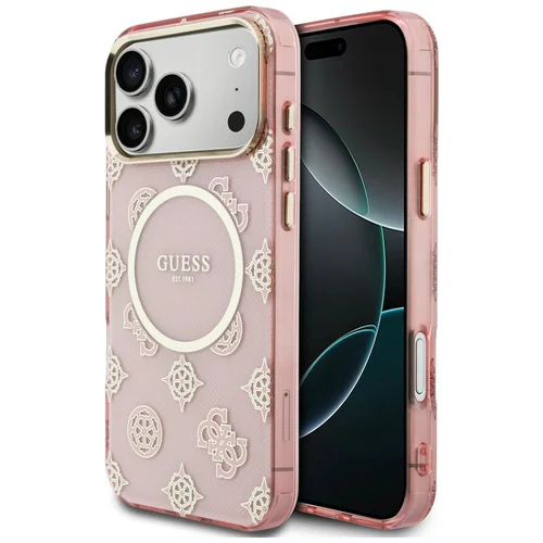 Guess IML Peony Dot MagSafe dėklas iPhone 17 Pro Max, rožinis image 1