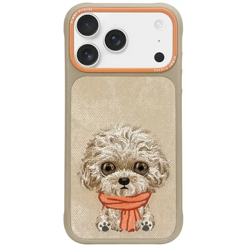 Nimmy Didelės Akys Augintinis 2.0 šuniuko dėklas iPhone 17 Pro Max, kreminis image 1