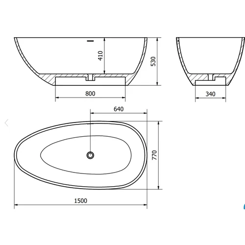 Mexen Imola Laisvai pastatoma vonia 150 x 77 cm image 3