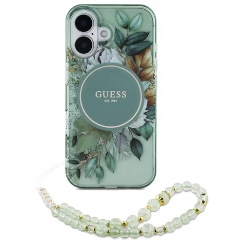 Guess IML gėlių rašto MagSafe dėklas iPhone 16, žalias image 2