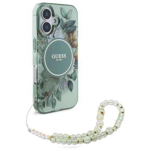 Guess IML gėlių rašto MagSafe dėklas iPhone 16, žalias image 3