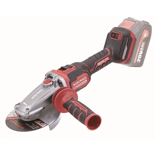 WORCRAFT kampinis šlifuoklis (plokščia galva) 125 mm 20V LI-ION image 2