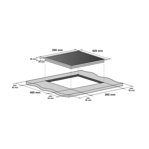 MPM MPM-30-IM-18 Indukcinė Domino Kaitlentė Juoda image 2