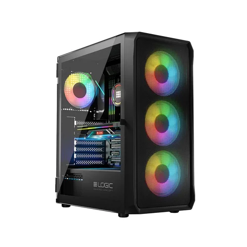 Logic PORTOS ARGB Midi Tower USB 3.0 korpusas, juodas image 1