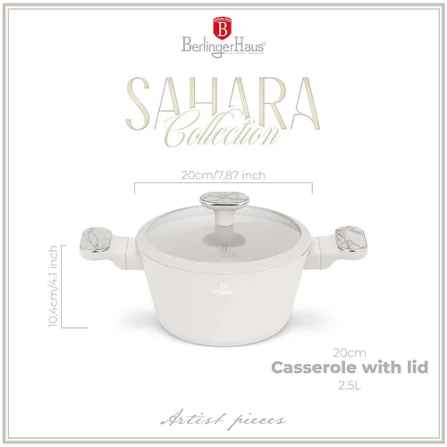 BerlingerHaus BH8395 Sahara Marble puodas 20 cm, 2,6 l image 2