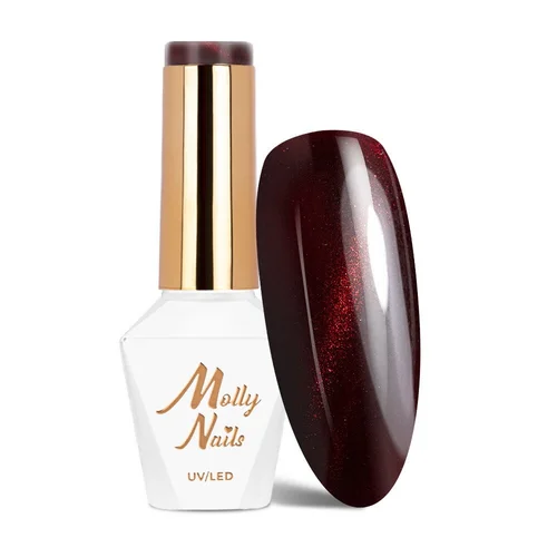 MOLLY NAILS Cat Eye Red Nr. 238 ilgalaikis hibridinis nagų lakas, 8 g image 1