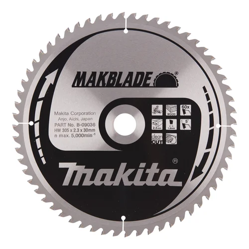Makita MAKBLADE B-09036 305X2.3X30mm 5° T60 image 1