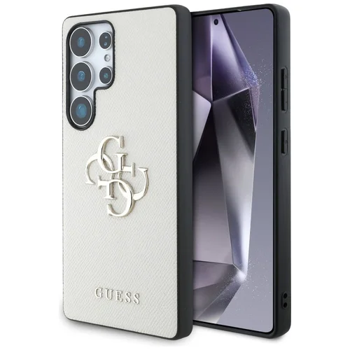 Guess Grained Big 4G Logo dėklas Samsung Galaxy S25 Ultra, smėlinis image 1