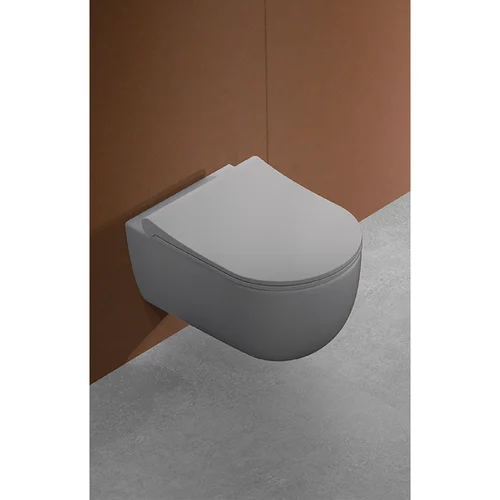 Pakabinamas klozetas RIMLESS, Pilka matinė spalva image 2
