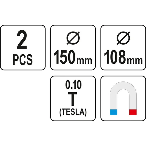 YATO magnetinių indų rinkinys Ø108/150mm (2 vnt.) image 3