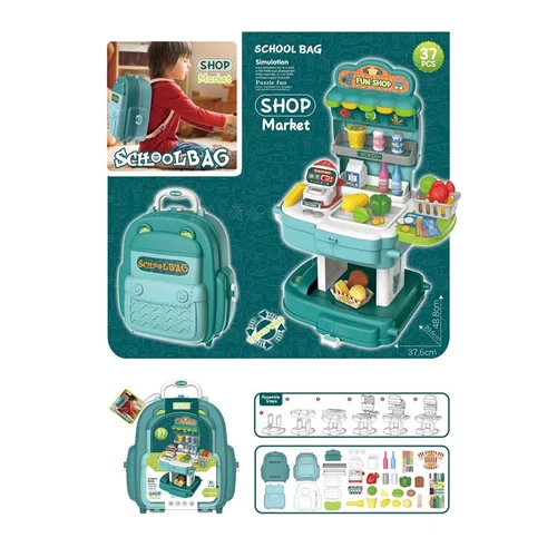 Parduotuvės žaislai School Bag-Shop Market 8779p image 2