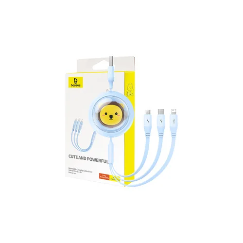 BASEUS CB000063 USB-A 3-in-1 kabelis 1,1 m mėlynas image 1