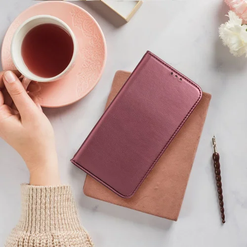 SMART MAGNETO knygos dėklas Xiaomi Redmi A1 / Redmi A2, bordo image 3