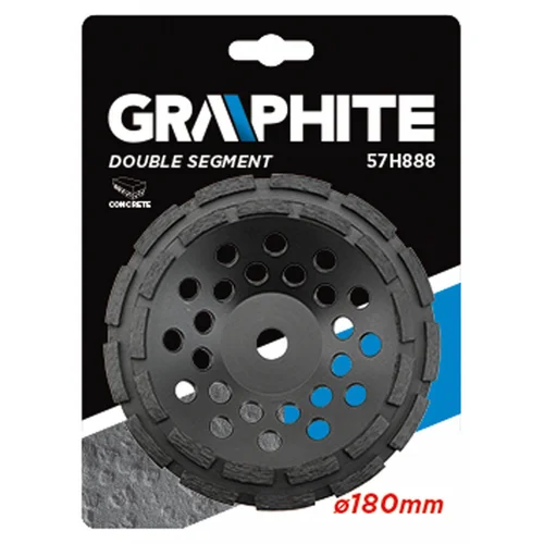 GRAPHITE Deimantinis šlifavimo diskas 180x5x22,2 mm dvigubas image 2