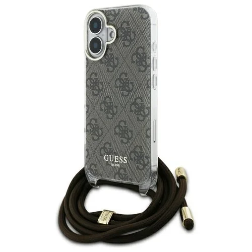 Guess Crossbody Cord 4G Print dėklas iPhone 16, rudas image 1