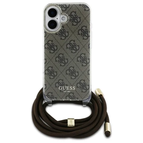 Guess Crossbody Cord 4G Print dėklas iPhone 16, rudas image 2