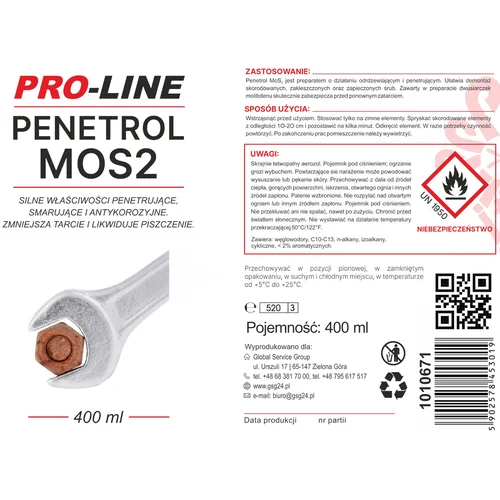 PENETROL MoS2 PRO-LINE rūdžių šalinimo purškiklis 400 ml image 2