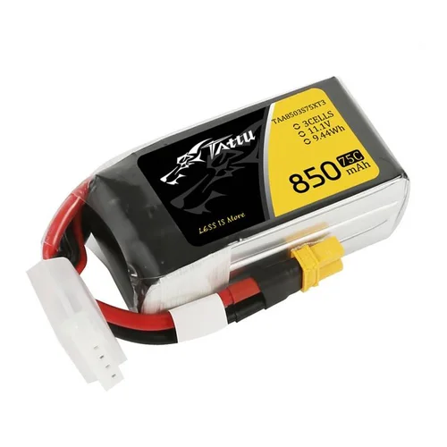 Tattu 850 mAh 11,1 V 75C 3S1P baterija XT30 jungtimi image 3