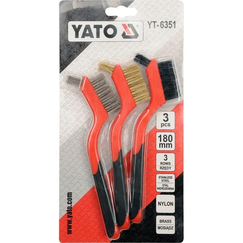 YATO Šepečių vielinių plastikine rankena rinkinys 3vnt. 180mm image 2