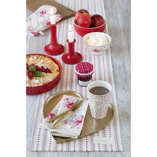 GreenGate ESTHER red siuvinėtas stalo takelis 30 × 220 cm image 2
