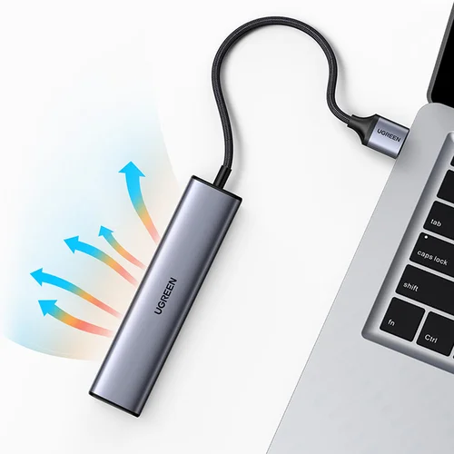 Ugreen CM475 USB 3.0 šakotuvas su Ethernet, pilkas image 3