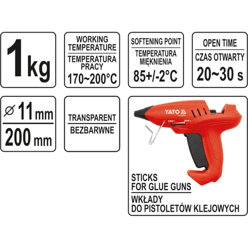 YATO YT-82430 karštų klijų lazdelės 1 kg image 3