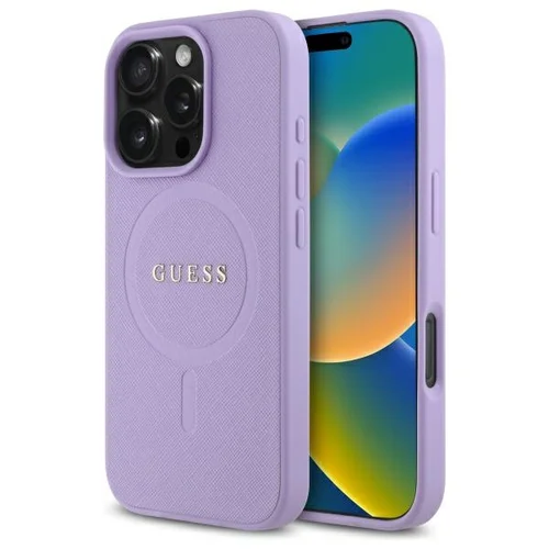 Guess Saffiano MagSafe dėklas iPhone 16 Pro, purpurinis image 1