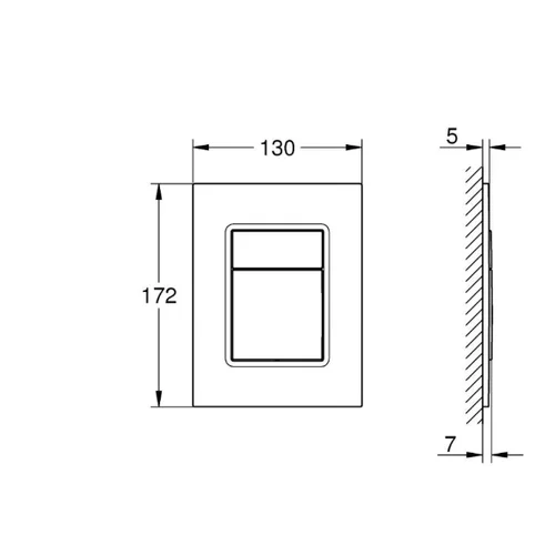 Nuleidimo mygtukas Grohe Skate Cosmopolitan S, 37535DC0, 130 x 172 x 5 mm image 2