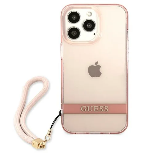 Guess permatomas dėklas su dirželiu iPhone 13 Pro / 13, 6,1 col., rožinis image 3