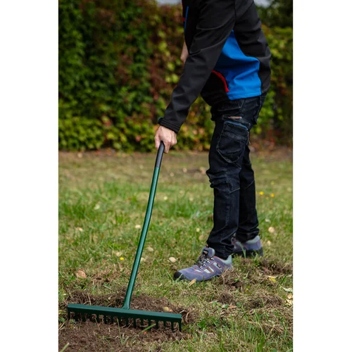 VERTO 15G081 Grėblys 16-noragų, gumuota metalinė ergonomiška rankena image 2