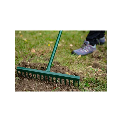 VERTO 15G081 Grėblys 16-noragų, gumuota metalinė ergonomiška rankena image 3