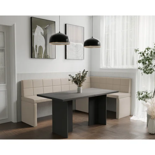 MELVIN dešininis virtuvinis kampas 142 × 196 cm, Soft 18 smėlio image 2