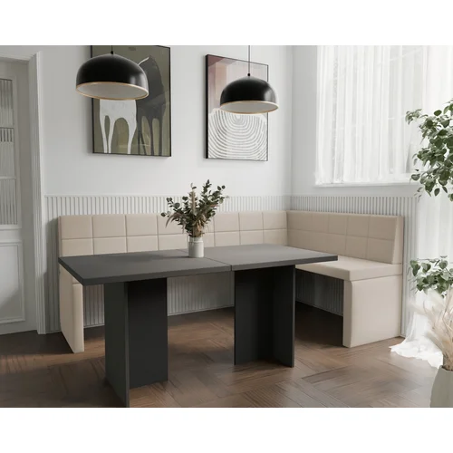 MELVIN dešininis virtuvinis kampas 142 × 196 cm, Soft 18 smėlio image 3