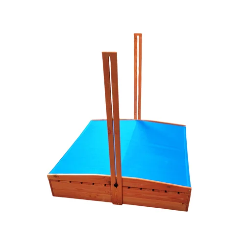 Medinė smėlio dėžė SP0837 120 × 120 cm su stogu ir suolais image 3