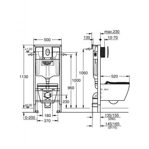 Grohe SOLIDO 101046SH0H potinkinis WC komplektas image 3