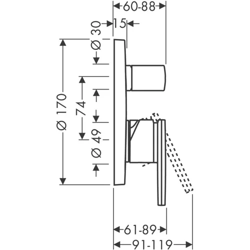 Hansgrohe AXOR Citterio 39455000 Potinkinis vonios maišytuvas Chromo image 2
