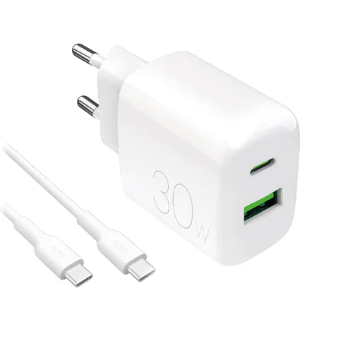 Puro PROLITE 30 W USB-A/USB-C įkroviklis, baltas image 1