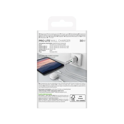 Puro PROLITE 30 W USB-A/USB-C įkroviklis, baltas image 3
