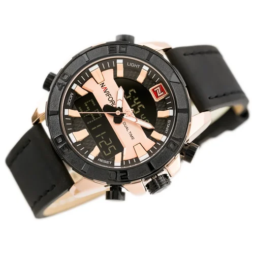 NAVIFORCE NF9114 juodas ir rožinio aukso laikrodis image 2