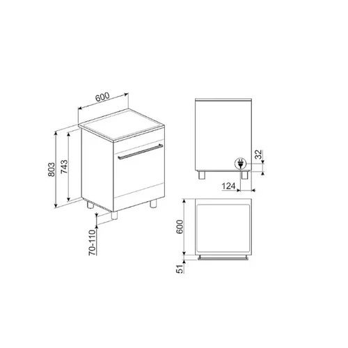 Smeg C6IMWHM2 Indukcinė viryklė su elektrine orkaitė, Balta image 3
