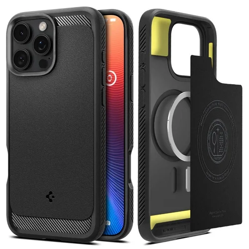 Spigen Rugged Armor MagSafe dėklas iPhone 16 Pro Max, juodas image 1