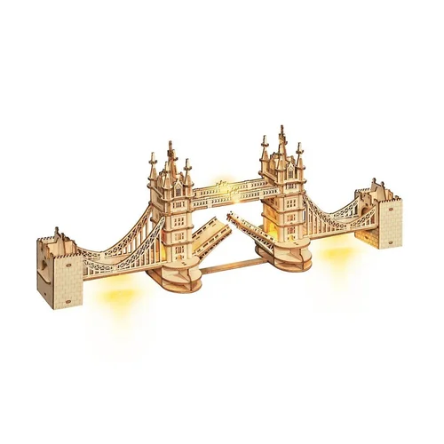 ROKR Tauerio tiltas medinė 3D dėlionė su apšvietimu image 1