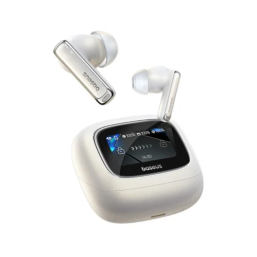 Baseus Bowie M2s Ultra TWS ausinės su ekranu, baltos image 1