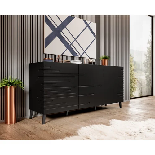 Nova NOVA komoda 155 × 40 × 72 cm, juoda matinė image 3