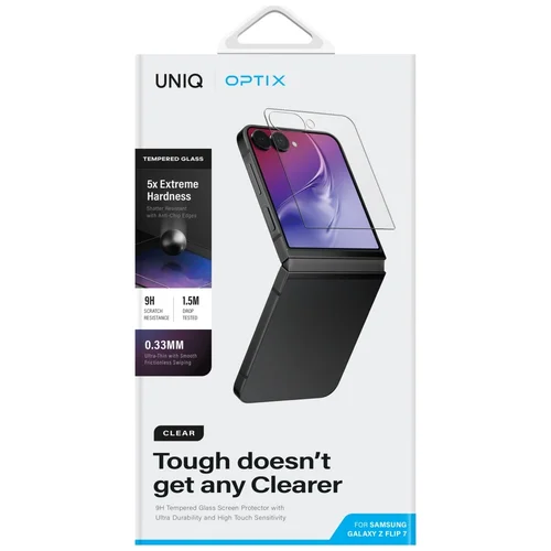 Uniq Optix skaidrus grūdintas stiklas Samsung Galaxy Z Flip 7 image 3