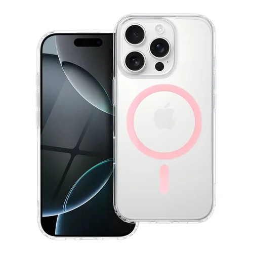 Spalvotas žiedinis MagSafe dėklas iPhone 16 Pro, rožinis image 1