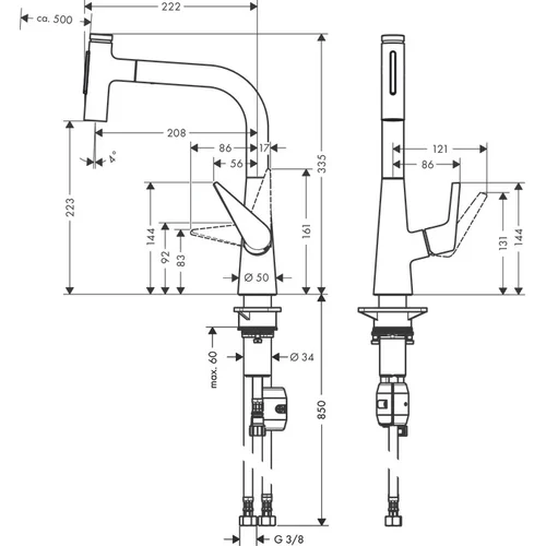 Hansgrohe Talis Select M51 72824000 Virtuvinis maišytuvas su ištraukiama žarna image 2