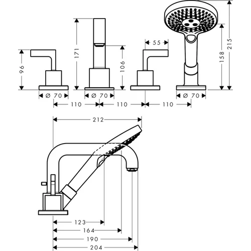 Potinkinis maišytuvas Hansgrohe AXOR Citterio 39446000 image 2