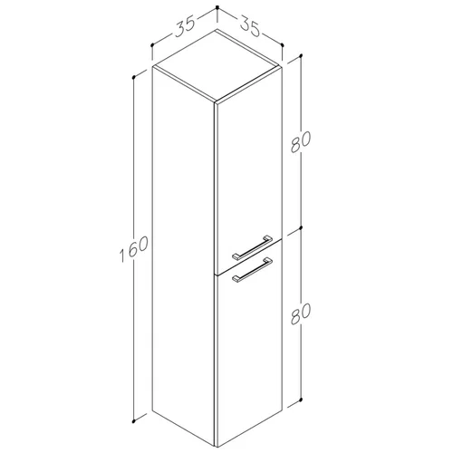 Kame SCANDIC Ūkinė spintelė, juodas ąžuolas, 35 cm image 3
